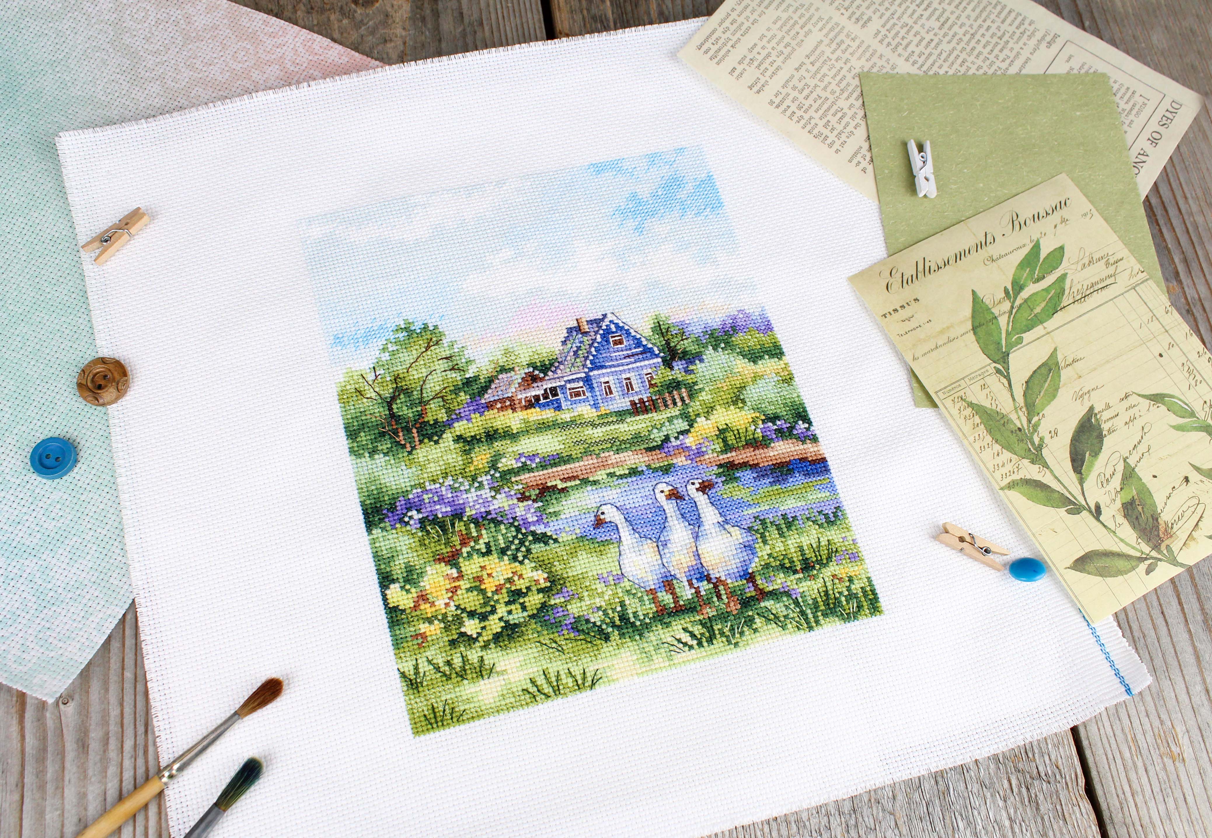 Kit de Punto de Cruz MP Studia SNV-917 "Summer in the Village"