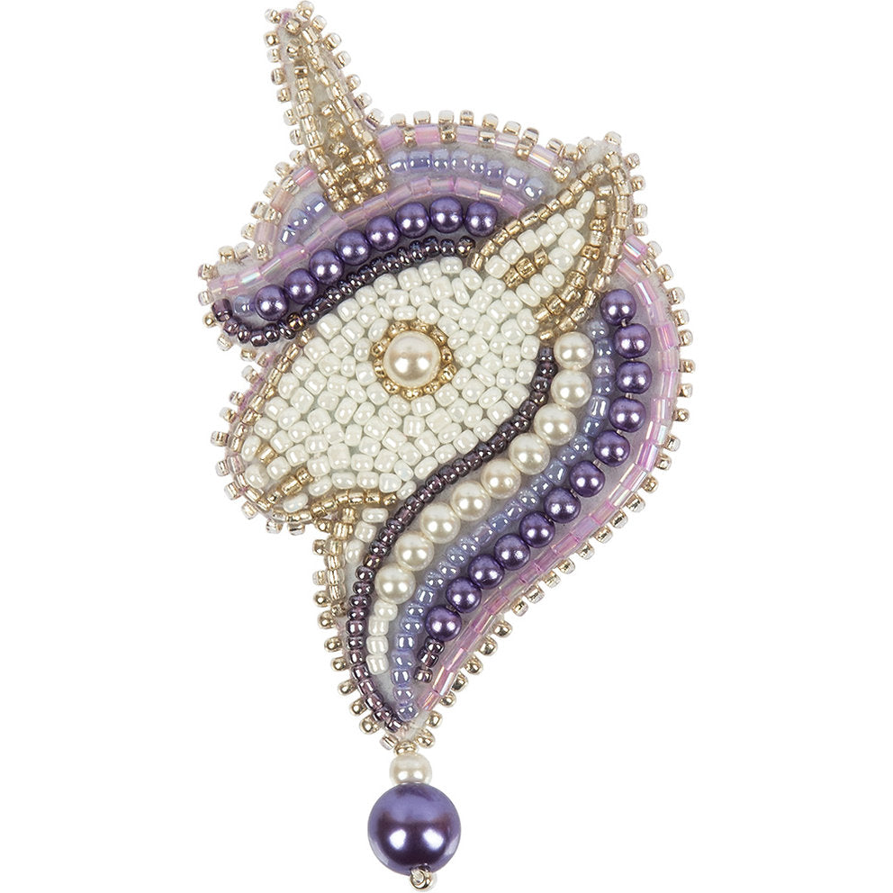 Kit Para Bordar con Abalorios Klart 10-016 "Broche Unicornio Violeta"