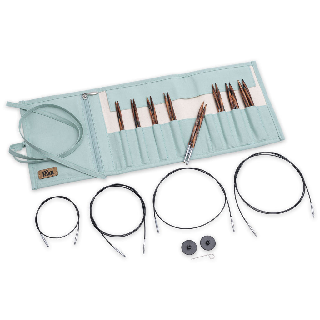 Set de Agujas Circulares Intercambiables Natural de Prym 223802: Tejido Versátil y Cómodo al Alcance de tus Manos