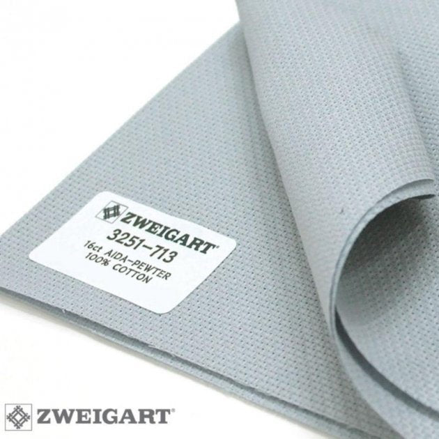 3251/713 Tela AIDA 16 ct. color Pewter - ZWEIGART tela para punto de cruz