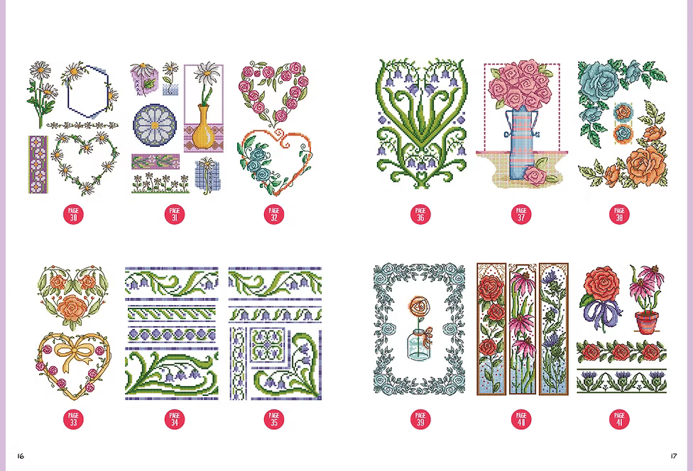 Floral Dreams – Durene Jones | Más de 200 Motivos Florales en Punto de Cruz