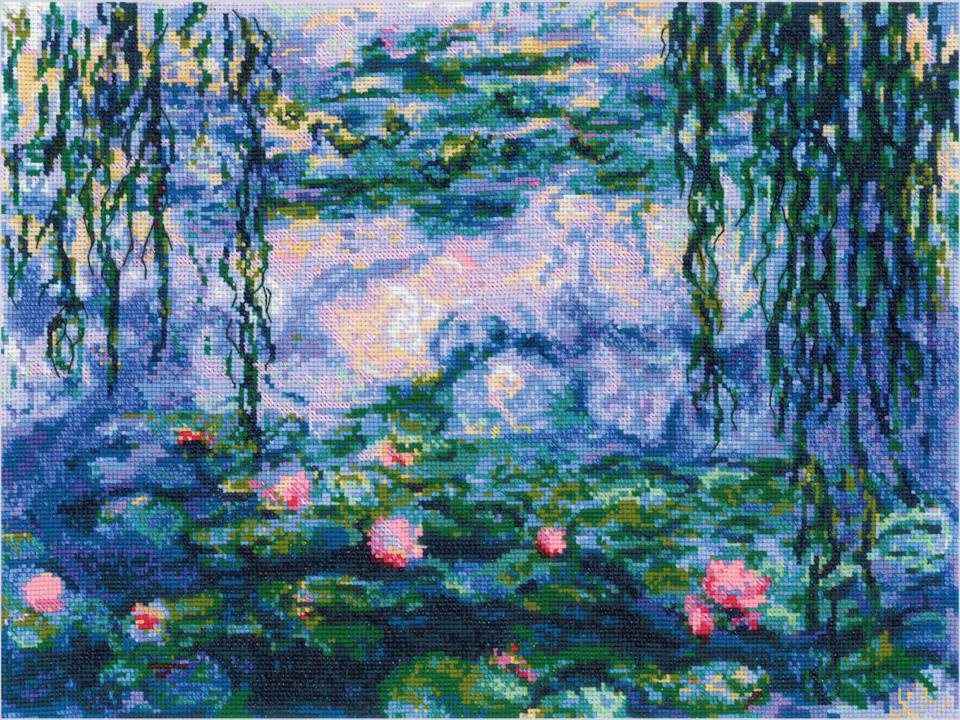 Kit de Bordado de Punto de Cruz - "Water Lilies after C. Monet's Painting" - Riolis 2034