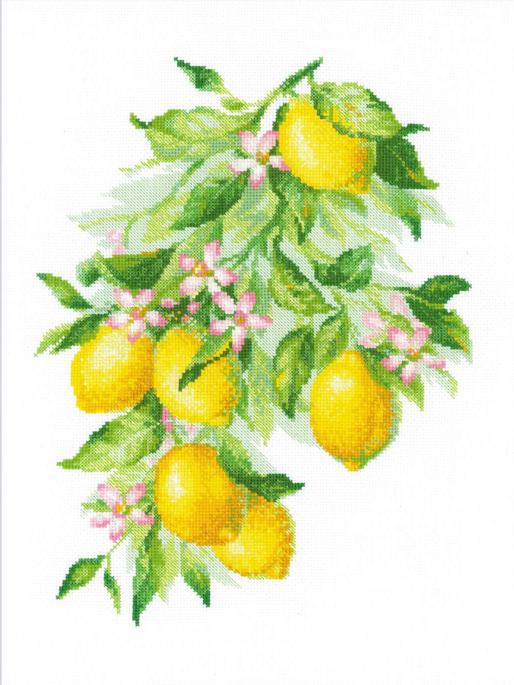 Kit de Bordado de Punto de Cruz - "Bright Lemons" - Riolis 2054