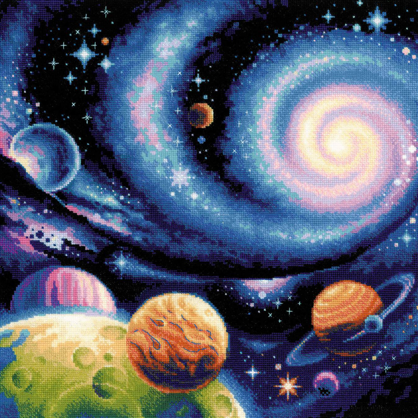 Kit de Bordado de Punto de Cruz - "Other Worlds" - Riolis 2039