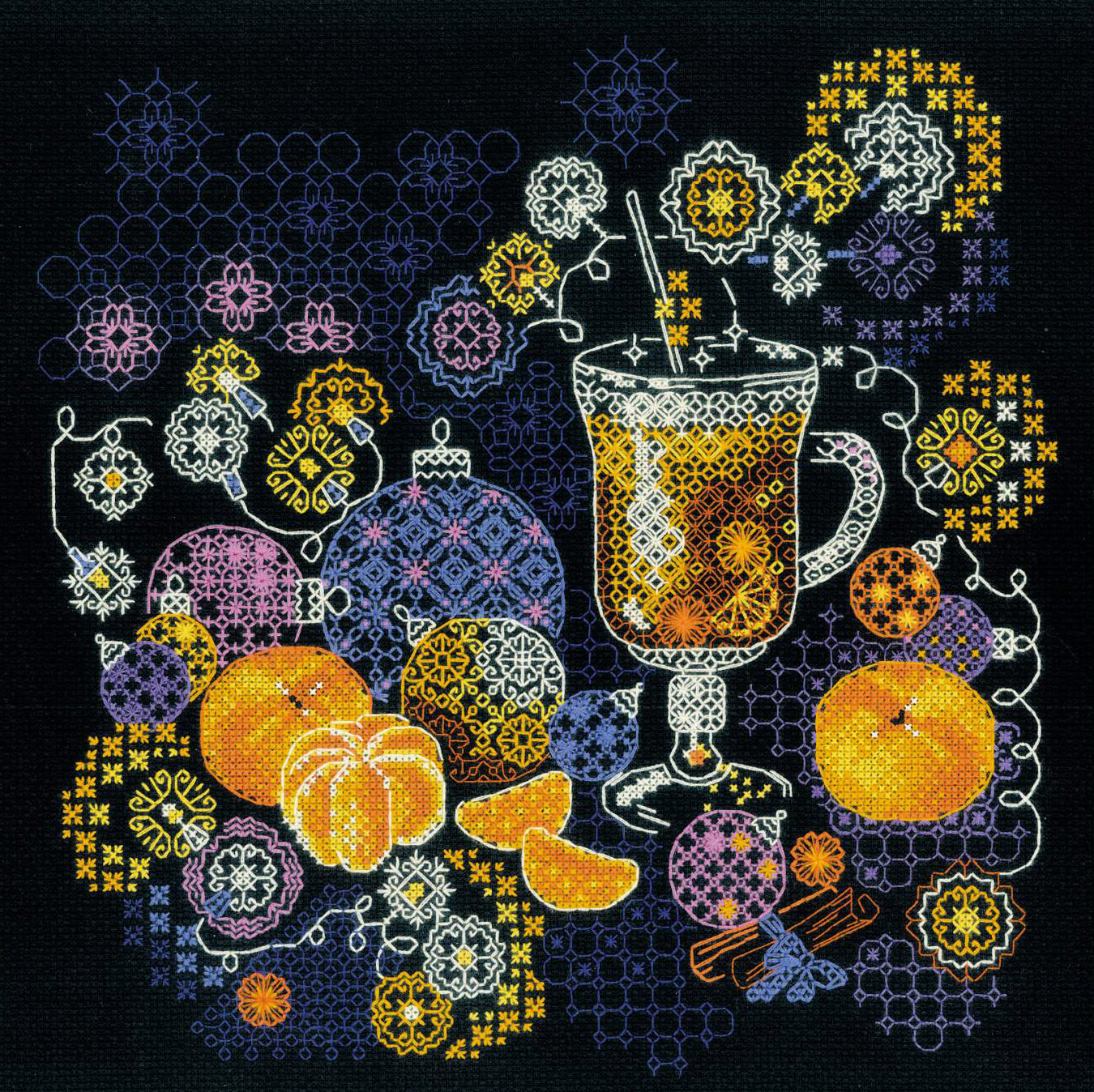 Kit de Bordado de Punto de Cruz - "Orange Mood" - Riolis 2055