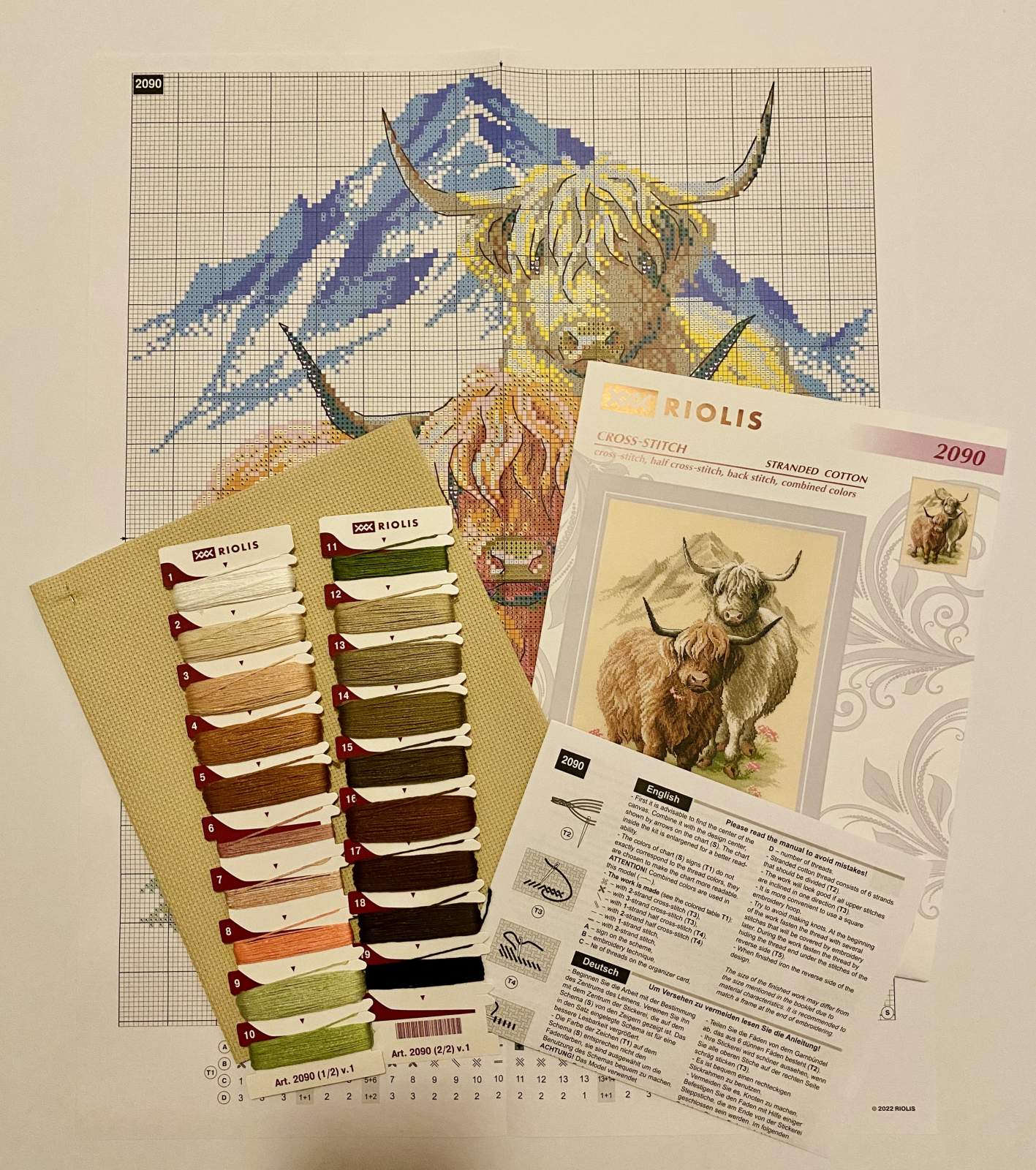 Cross Stitch Embroidery Kit - "Highland Buddies" - Riolis 2090