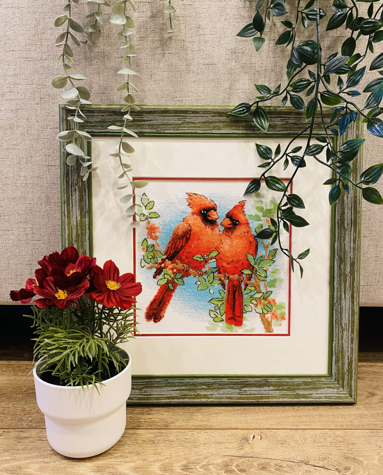 Riolis Cross Stitch Kit - "Red Cardinals" 2096