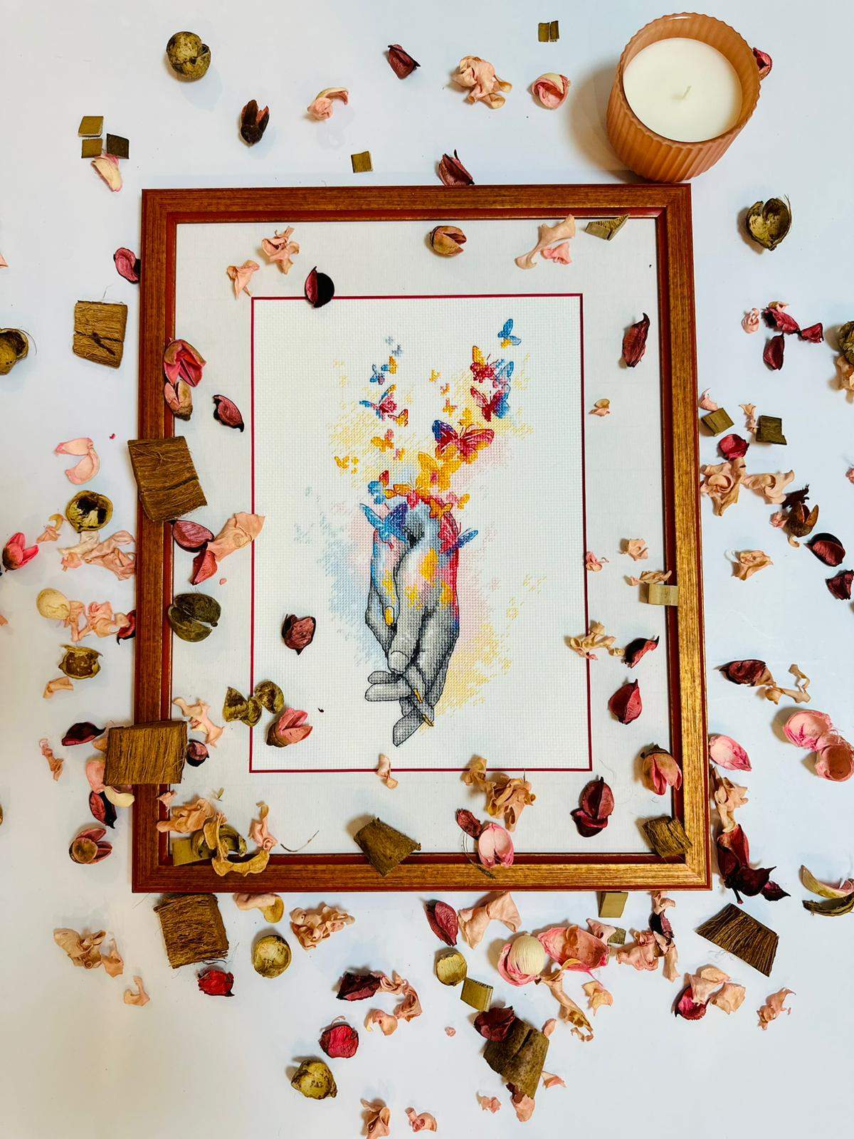 Cross Stitch Embroidery Kit - "Love is in the Air" - Riolis 2104