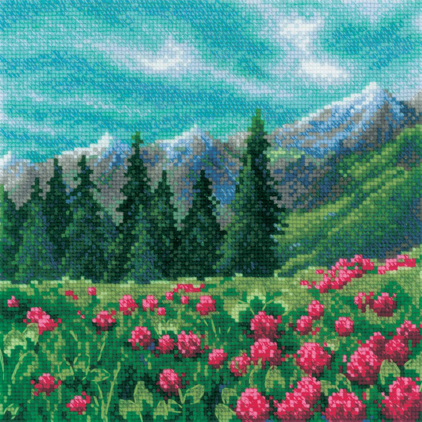 Cross Stitch Embroidery Kit - "Mountain Clover" - Riolis 2131