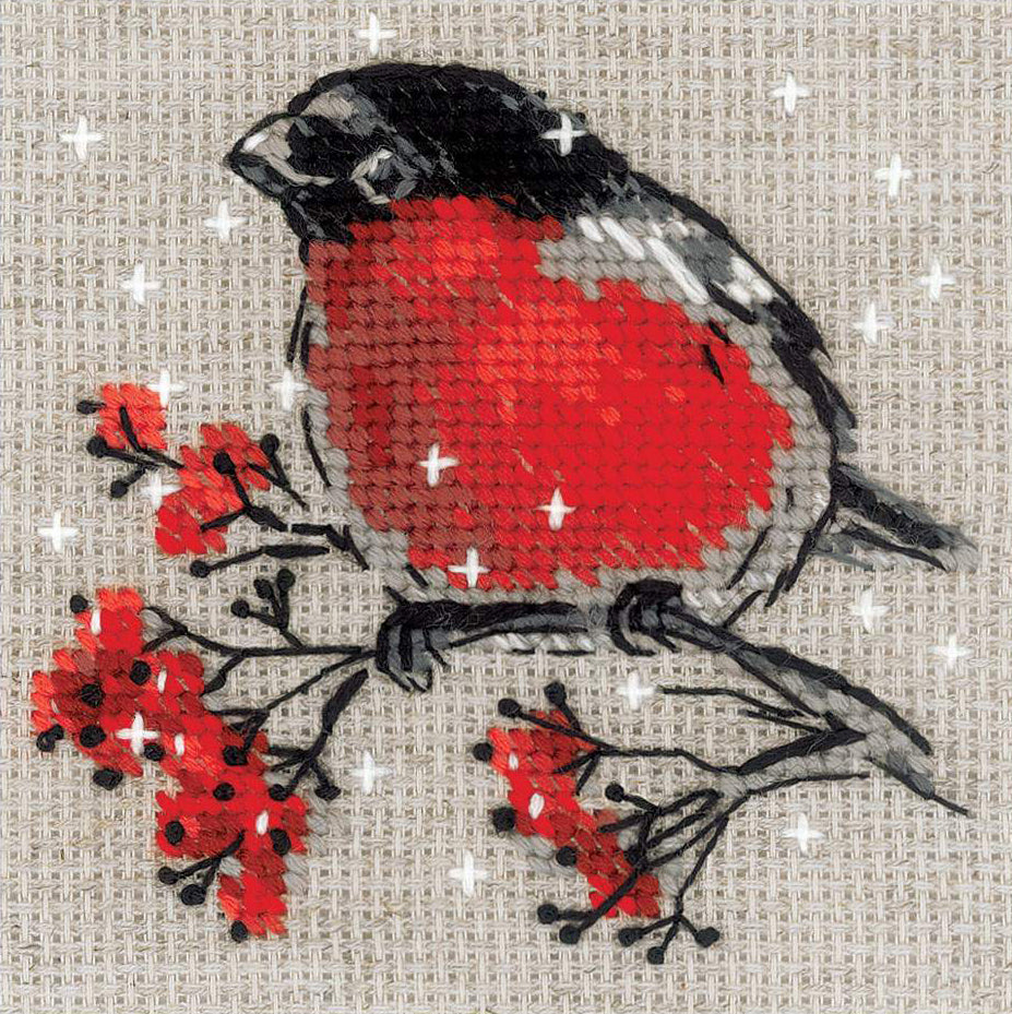 Cross Stitch Embroidery Kit - "Winter Guest" - Riolis 2132