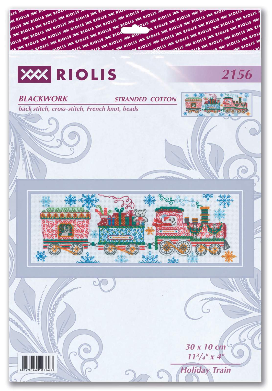 Cross Stitch Embroidery Kit - "Holiday Train" - Riolis 2156