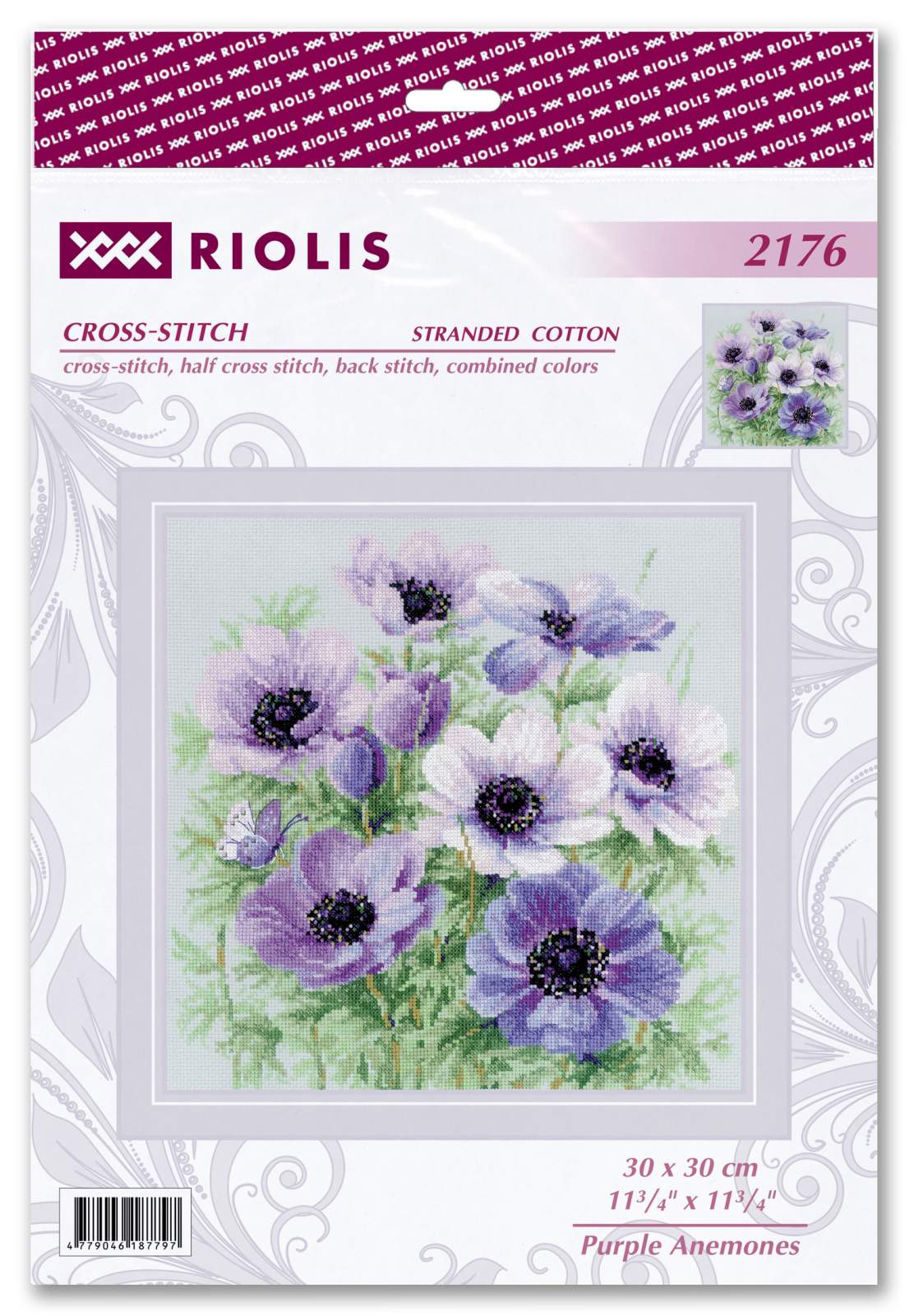 Kreuzstichset – „Lila Anemonen“ – Riolis 2176