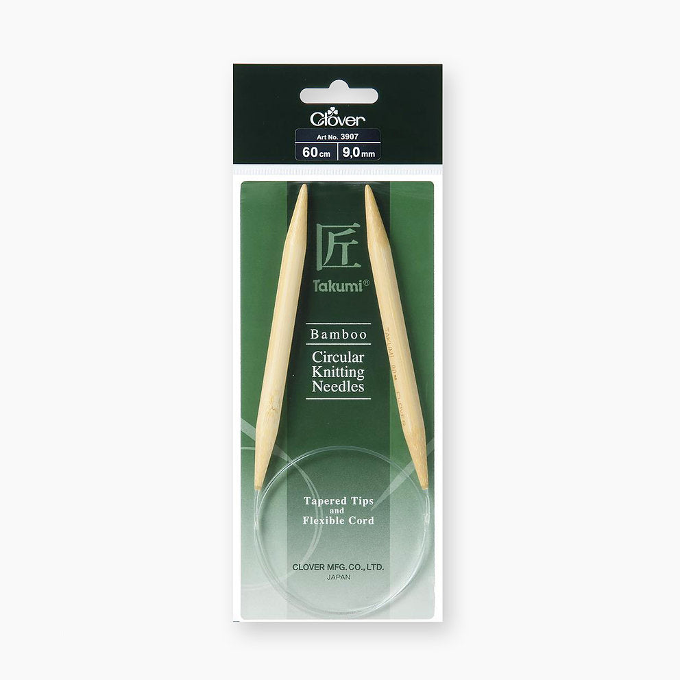 Agujas Circulares de Bambú Takumi de 60 cm de Clover - Tejido de Precisión y Comodidad