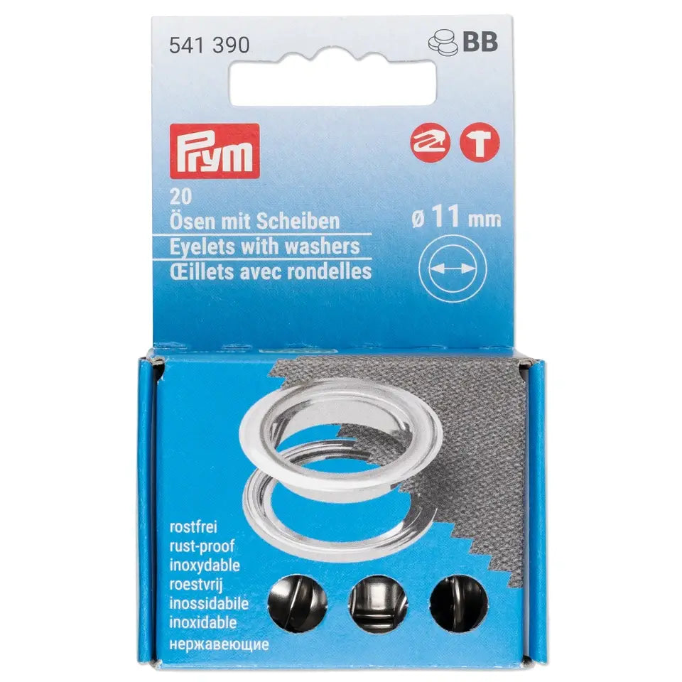Ojetas con Arandelas 11 mm Plateado de Prym 541390: Elegancia y Durabilidad para tus Proyectos Creativos