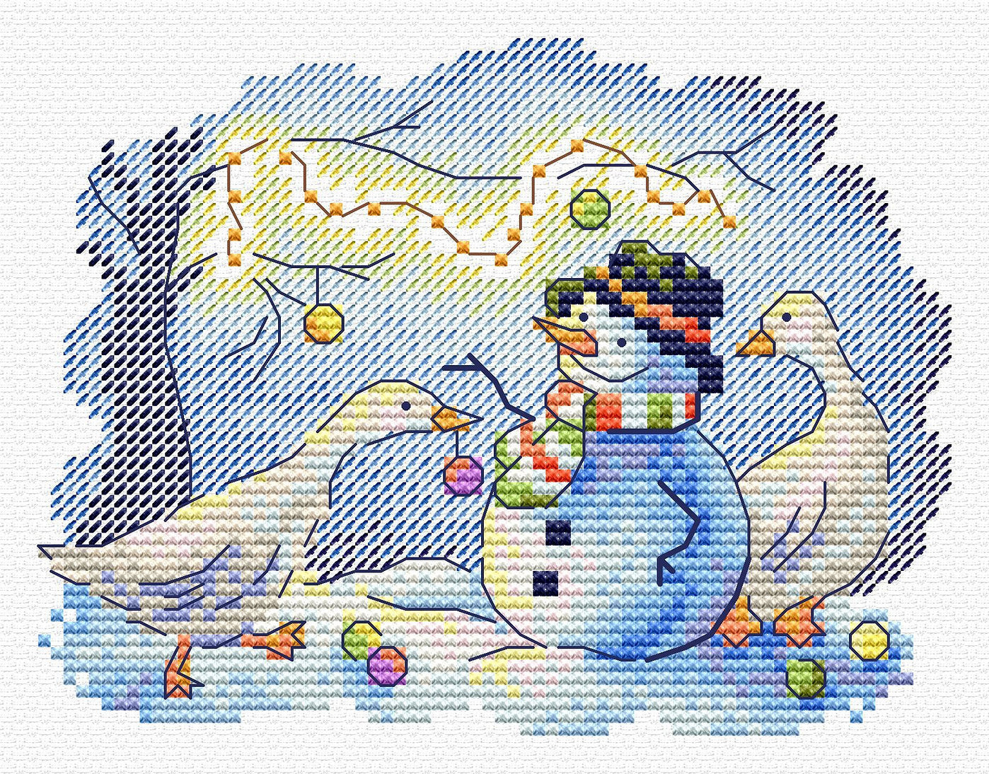 Snow Fun - SM-736 MP Studia - Kit de punto de cruz