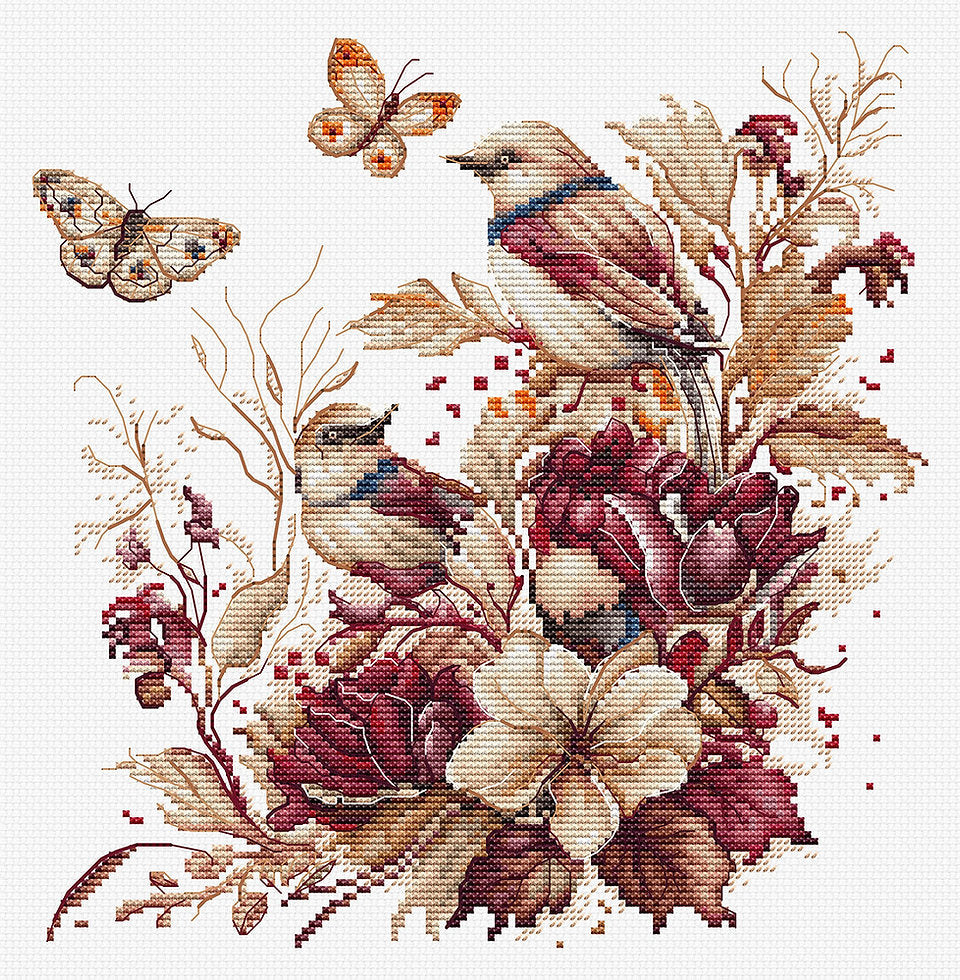 Kreuzstichset - Die Vögel-Herbst - B2419 Luca-S