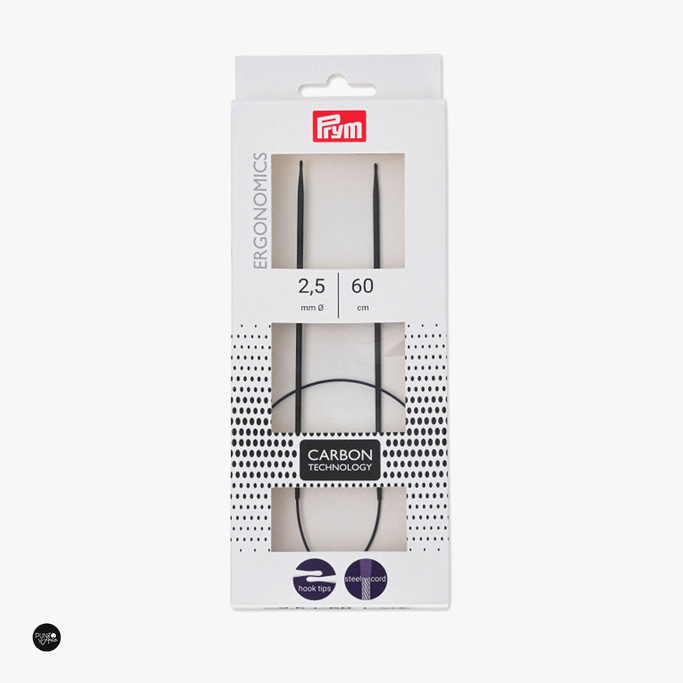 2,5 mm Carbon Ergonomische Rundstricknadel - Prym