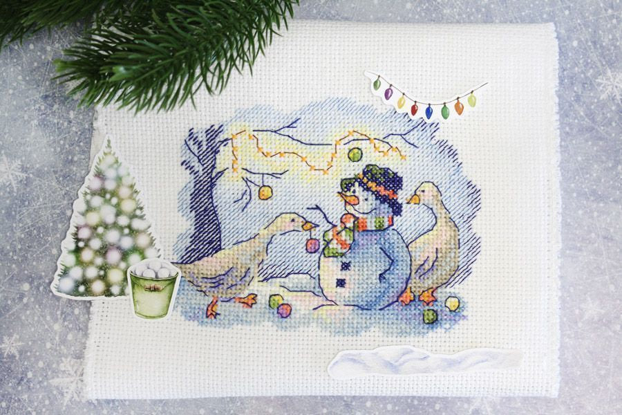 Snow Fun - SM-736 MP Studia - Kit de punto de cruz