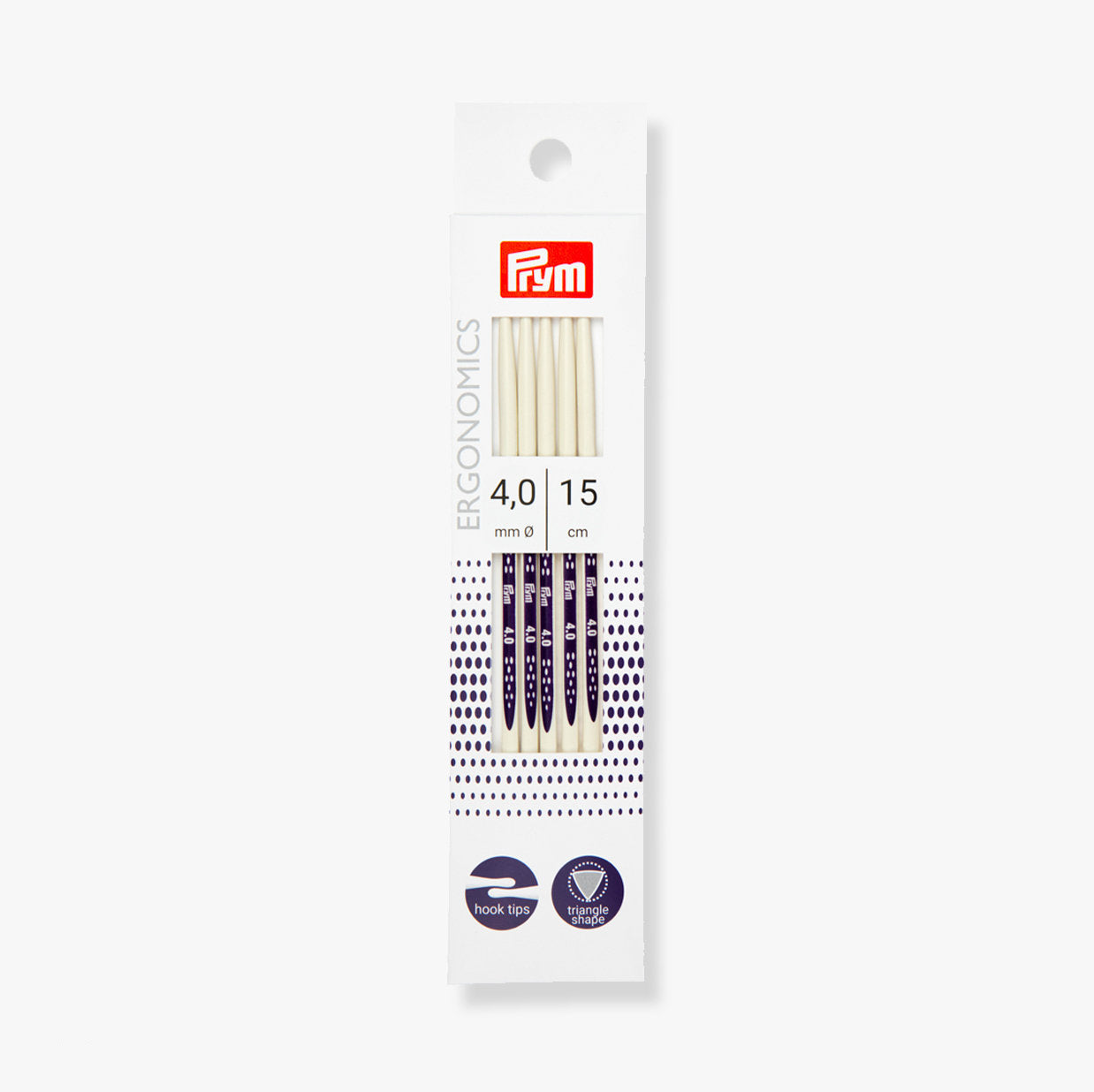 Agujas de Doble Punta Ergonómicas 15cm de Prym para Tejer Cómodamente en Redondo
