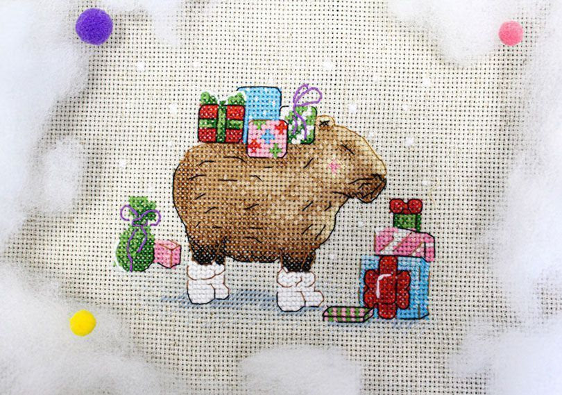 Surprise from a capybara - SM-747 MP Studia - Kit de punto de cruz