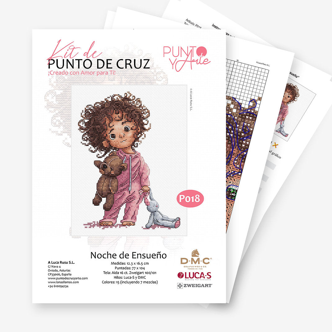 Kit de Punto de Cruz de Punto y Arte. Noche de Ensueño - P018