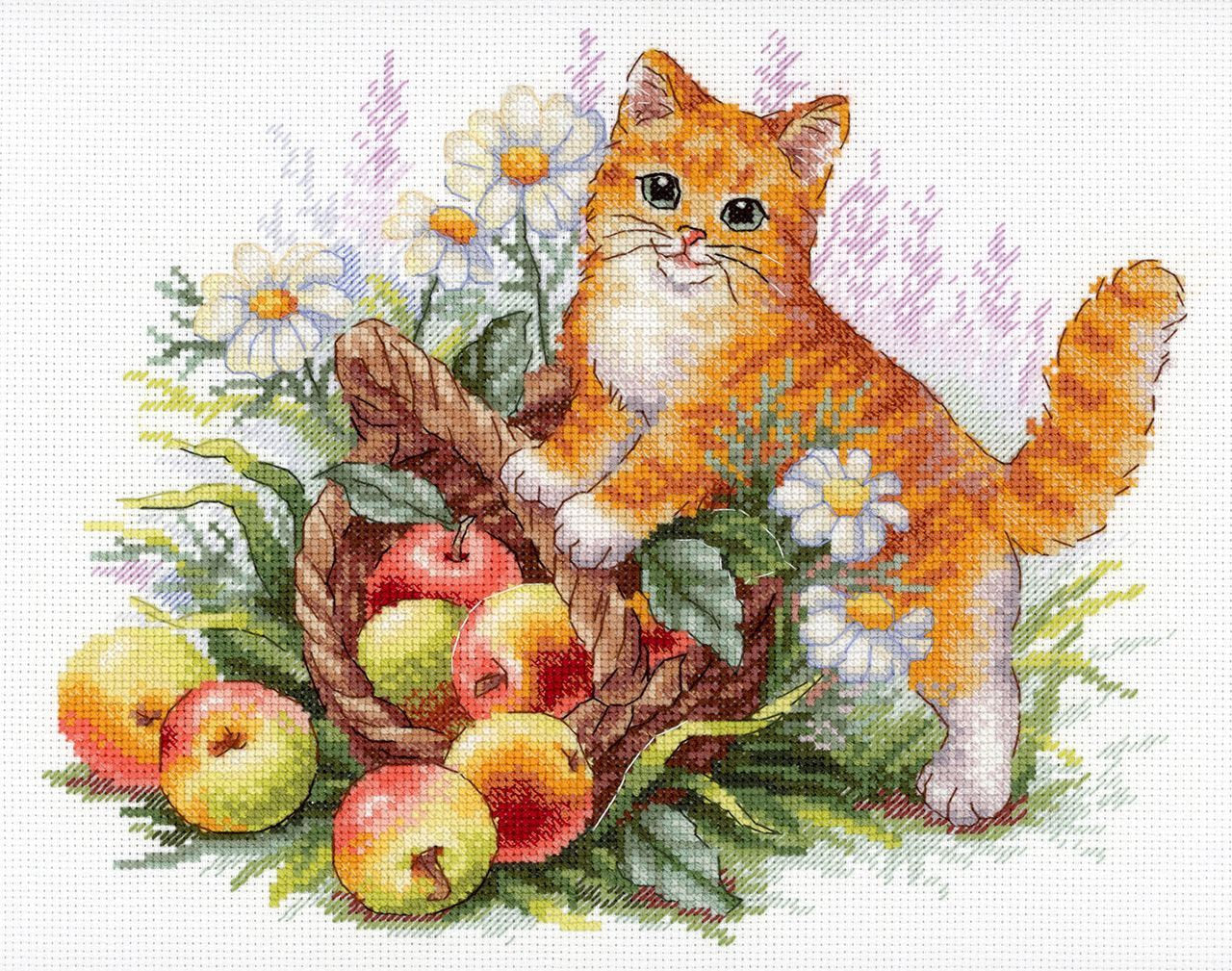 Kit de Punto de Cruz 'Red cat gardener' - SNV-841 MP Studia