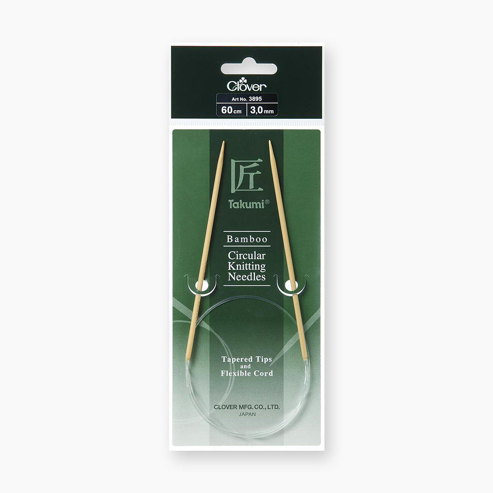 Agujas Circulares de Bambú Takumi de 60 cm de Clover - Tejido de Precisión y Comodidad
