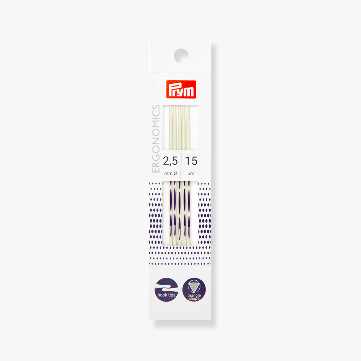 Agujas de Doble Punta Ergonómicas 15cm de Prym para Tejer Cómodamente en Redondo