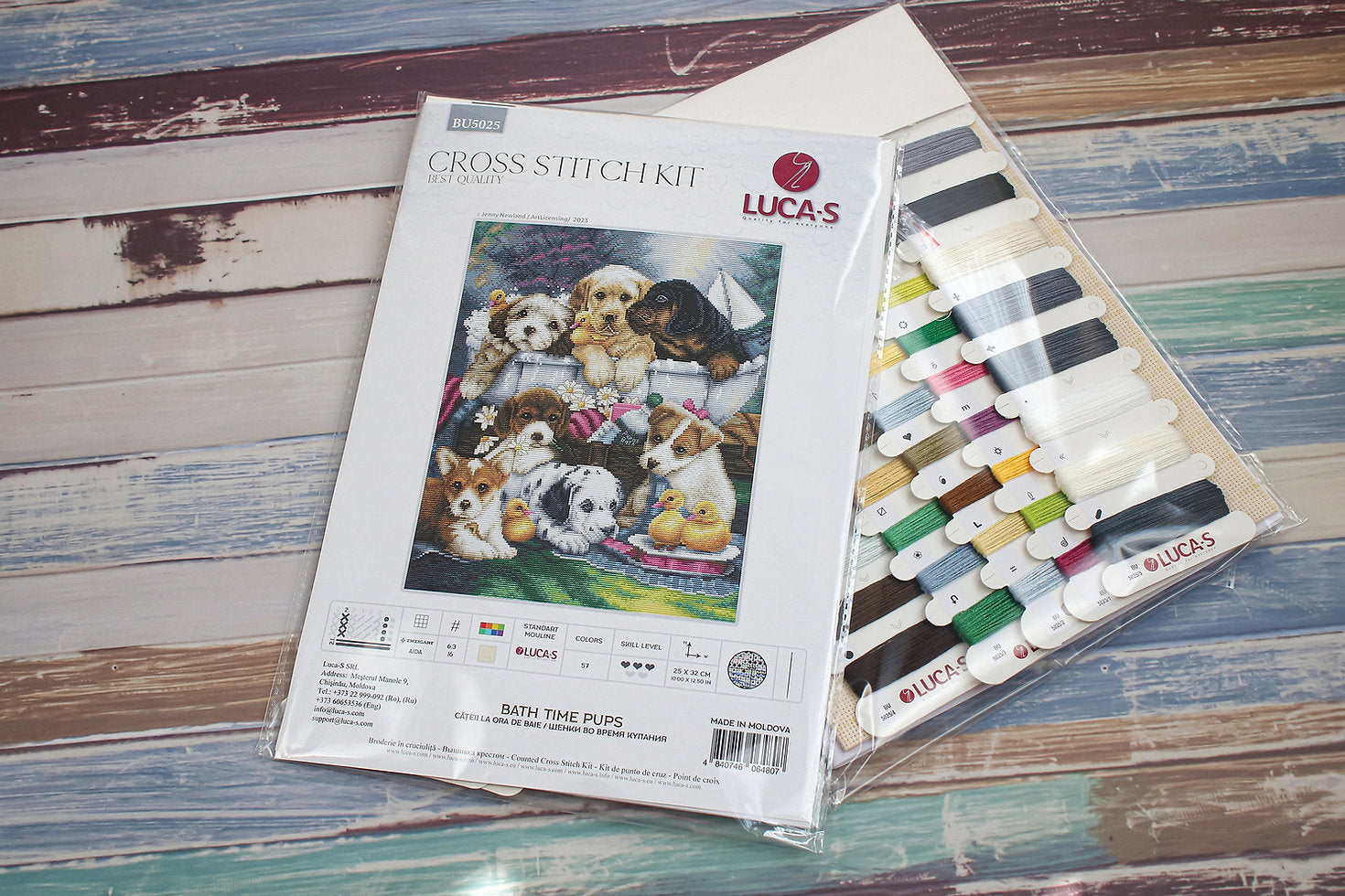 Kreuzstichset – Welpen beim Baden – BU5025 Luca-S
