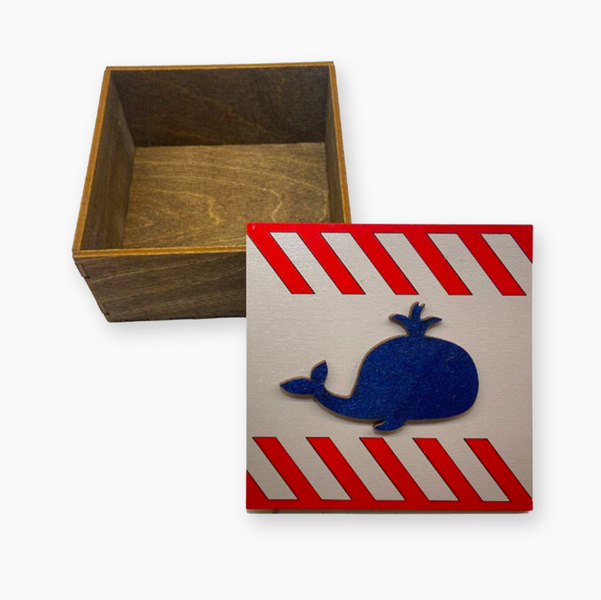 Whale-shaped wooden craft organizer - Wizardi KF057/18
