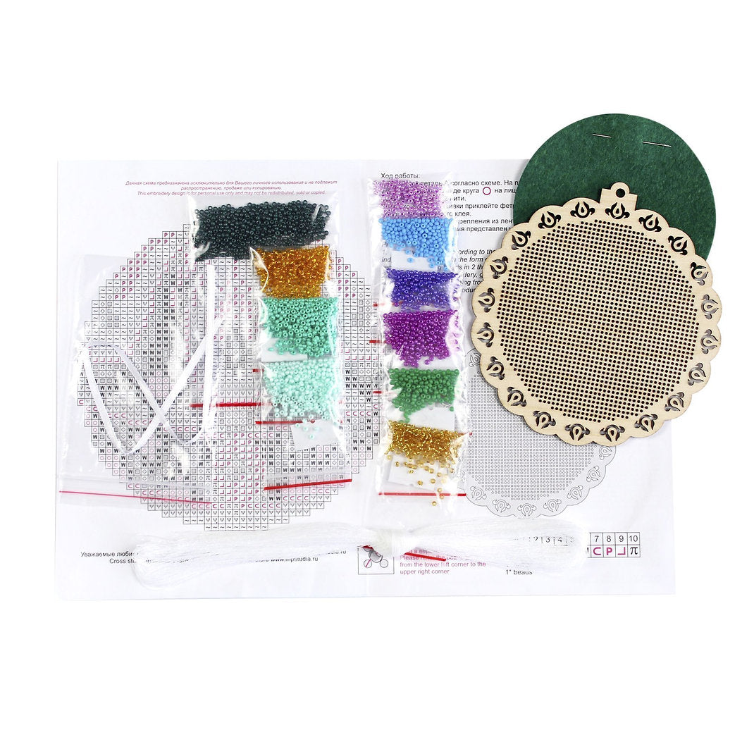 PEACOCK CHARM. Adorno Navideño - SO-087 MP Studia - Kit con abalorios