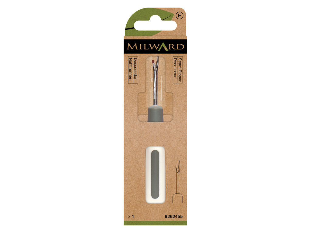Descosedor Ergonómico de Precisión Milward - Filo de Acero, Mango de Silicona Blanco y Gris