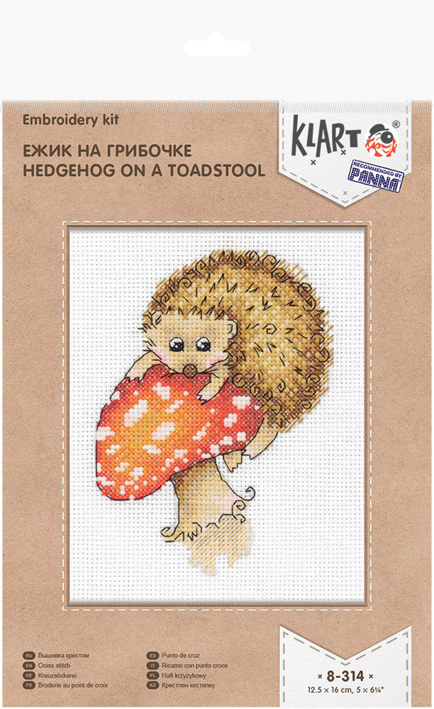 Kit de Punto de Cruz Klart 8-314 "Erizo en un Toadstool"