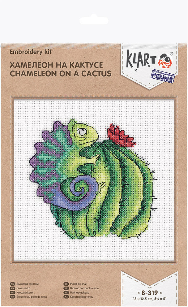 Kit de Punto de Cruz Klart 8-319 "Camaleón en un Cactus"