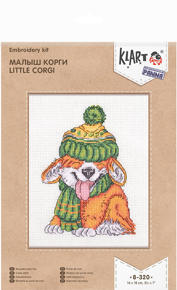 Kit de Punto de Cruz Klart 8-320 "Pequeño Corgi"