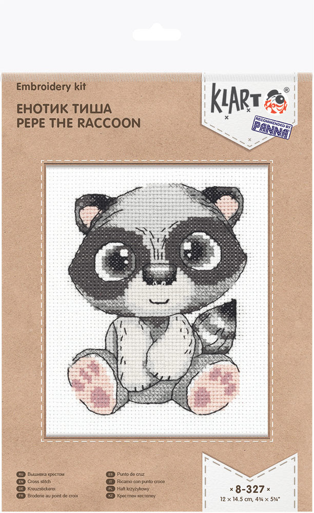 Kit de Punto de Cruz Klart 8-327 "Pepe el Mapache"