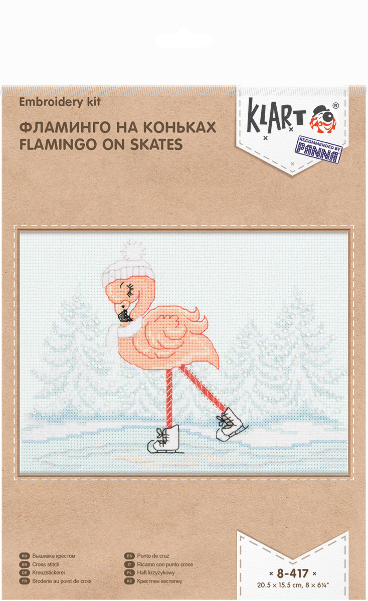 Kit de Punto de Cruz Klart 8-417 "Flamingo on Skates"