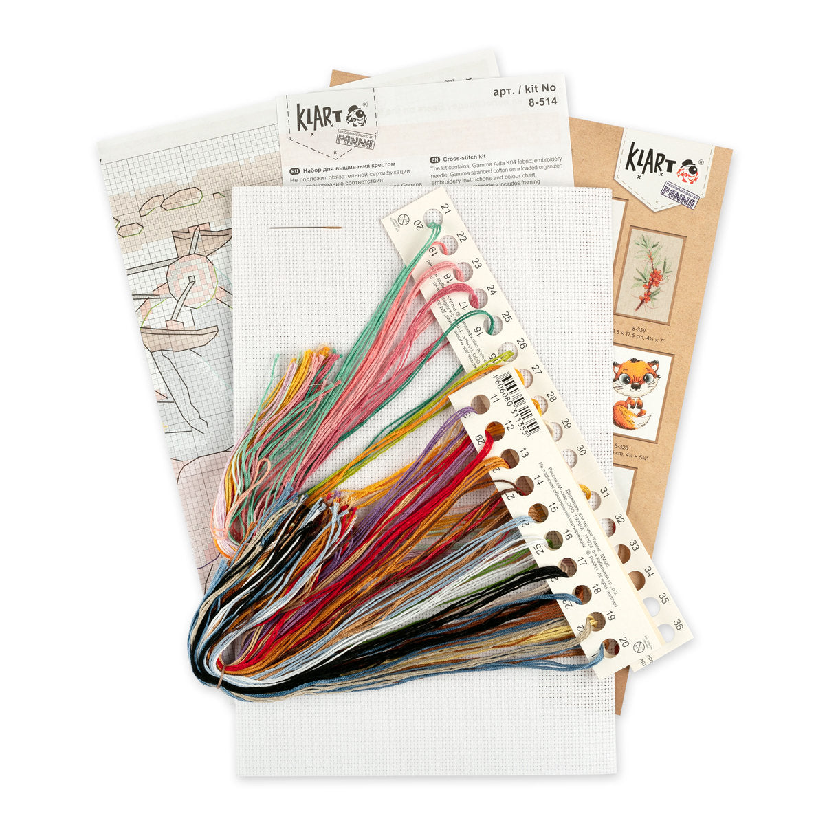 Kit de Punto de Cruz Klart 8-514 "Osos en la Bicicleta"