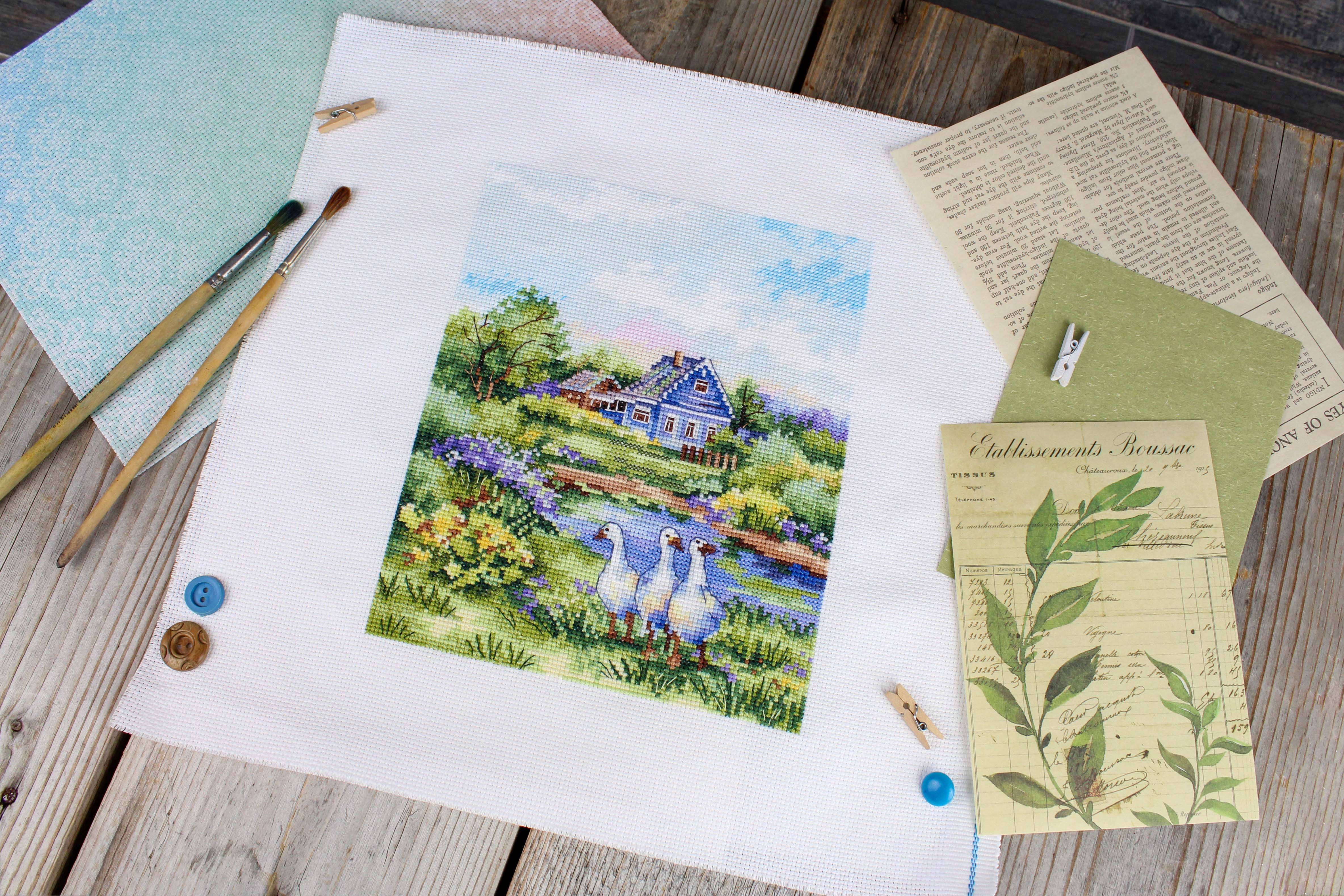 Kit de Punto de Cruz MP Studia SNV-917 "Summer in the Village"