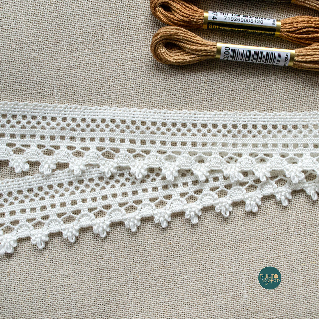 Puntilla con Encaje de algodón 30 mm - Color 11 - ZWEIGART