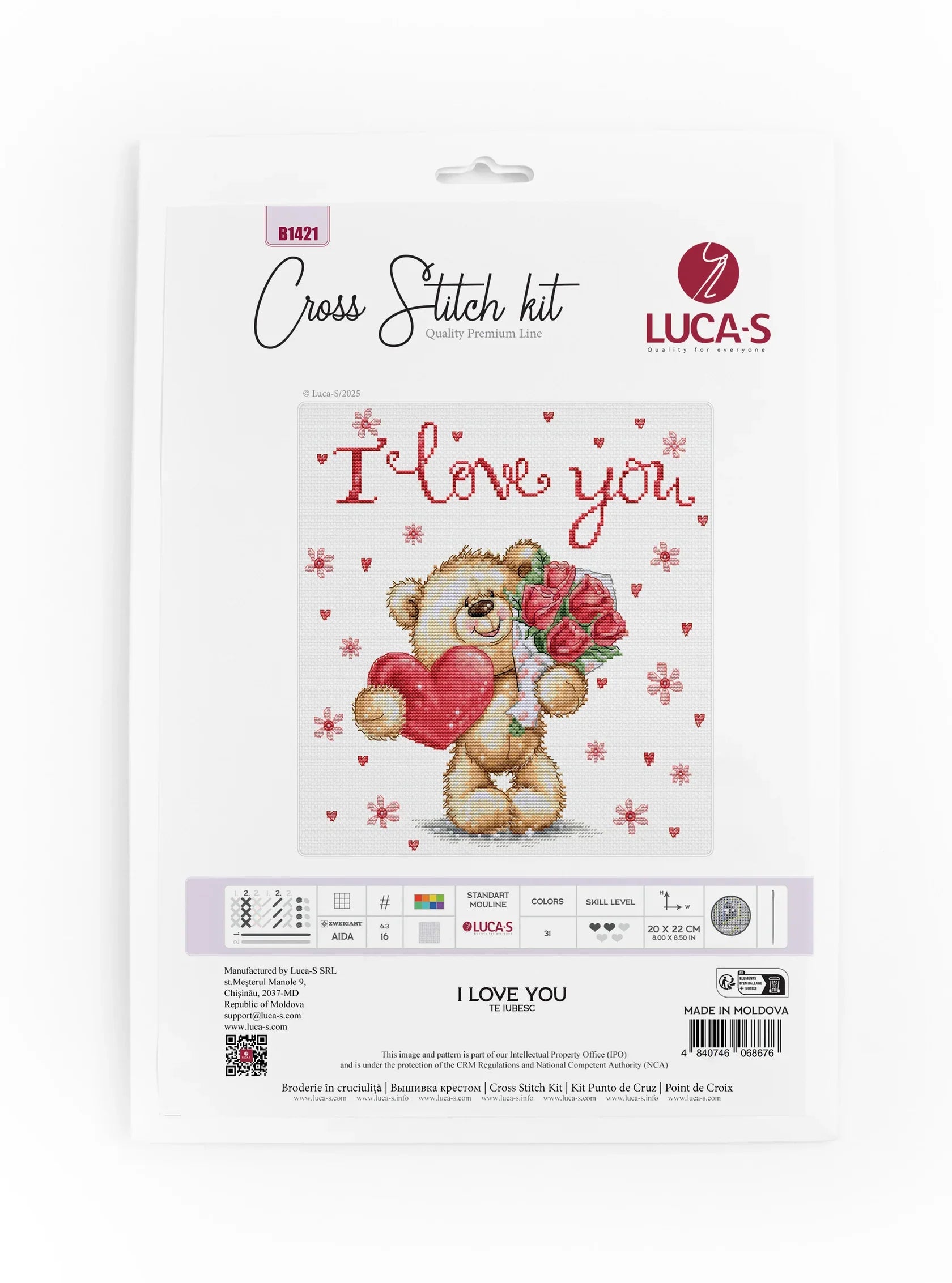 Kit de Punto de Cruz Luca-S B1421 "I Love You"