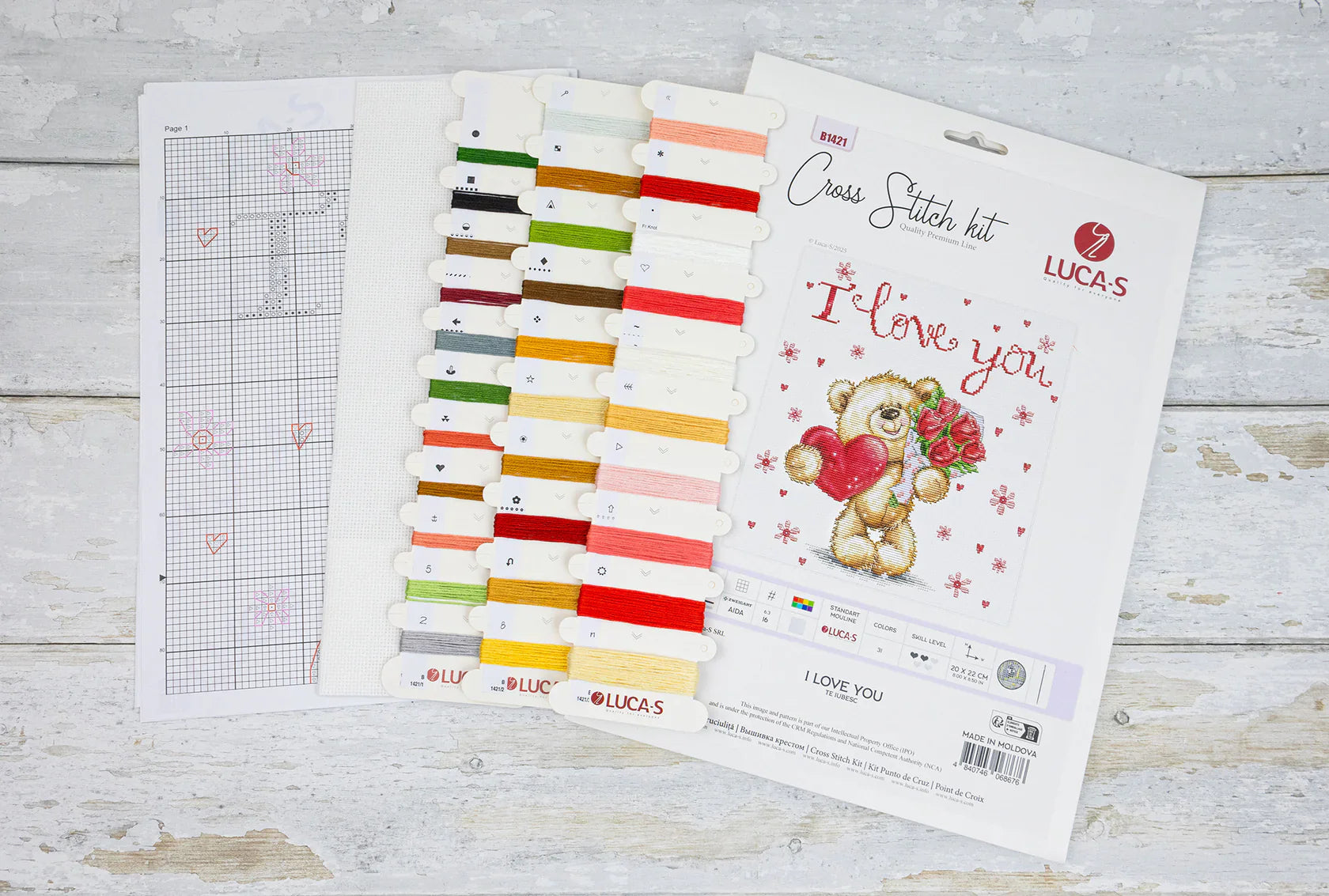 Kit de Punto de Cruz Luca-S B1421 "I Love You"