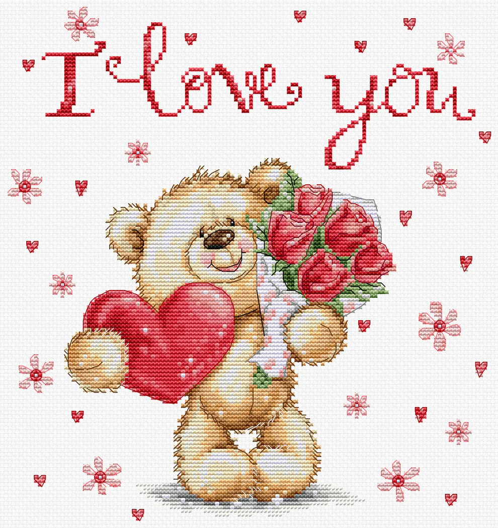 Kit de Punto de Cruz Luca-S B1421 "I Love You"