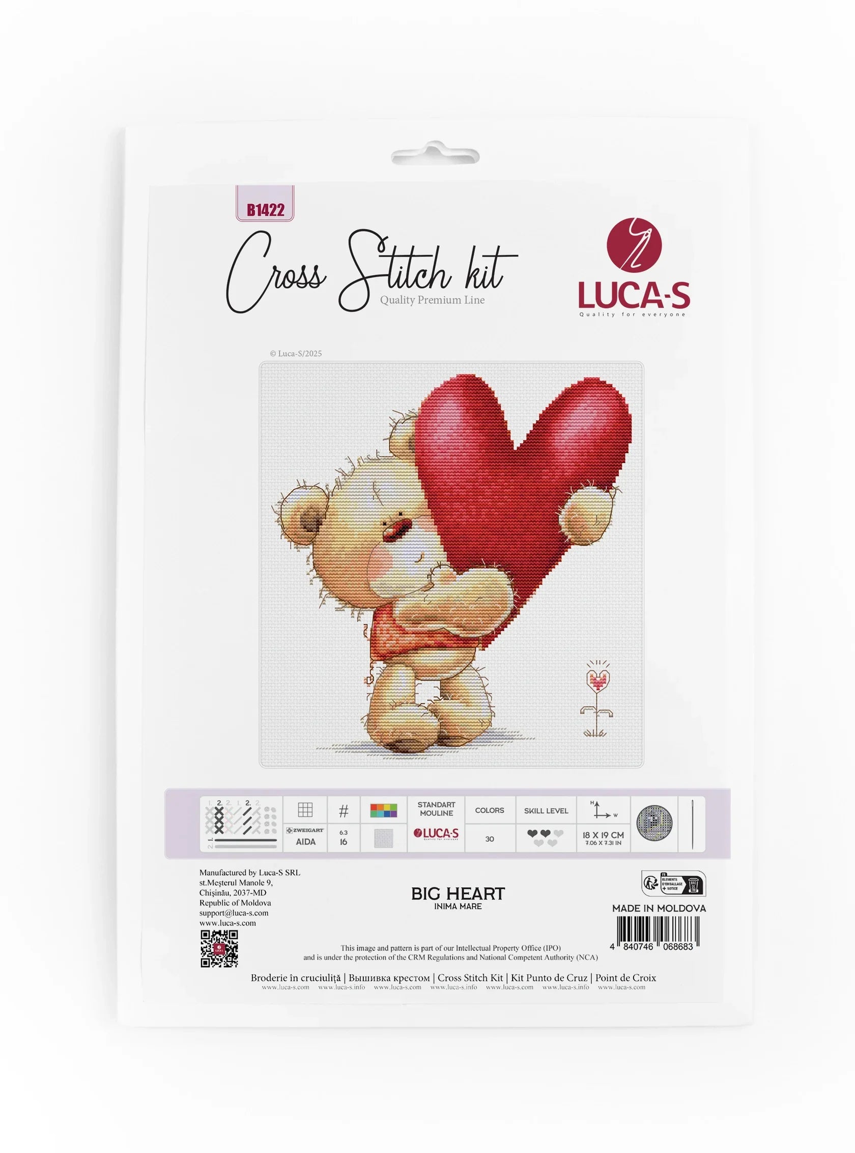Kit de Punto de Cruz Luca-S B1422 "Big Heart"