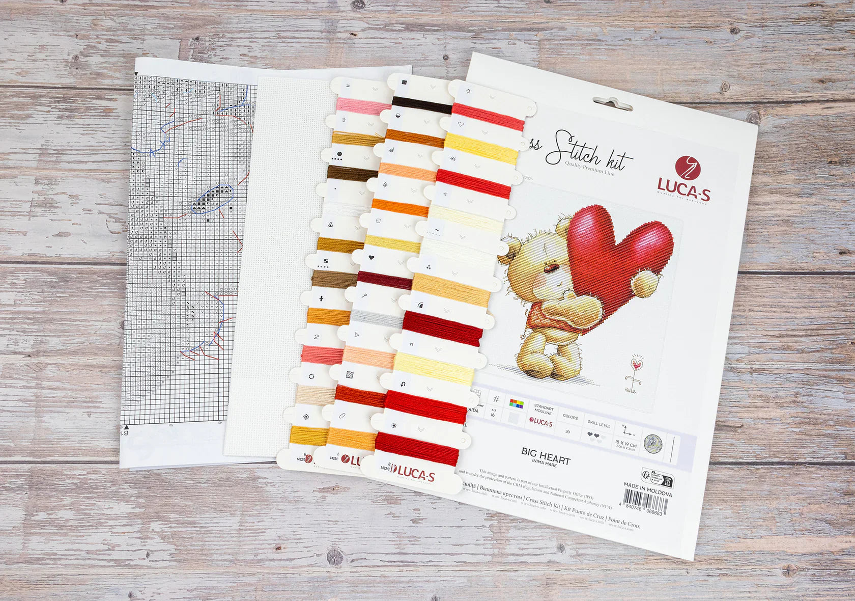 Kit de Punto de Cruz Luca-S B1422 "Big Heart"