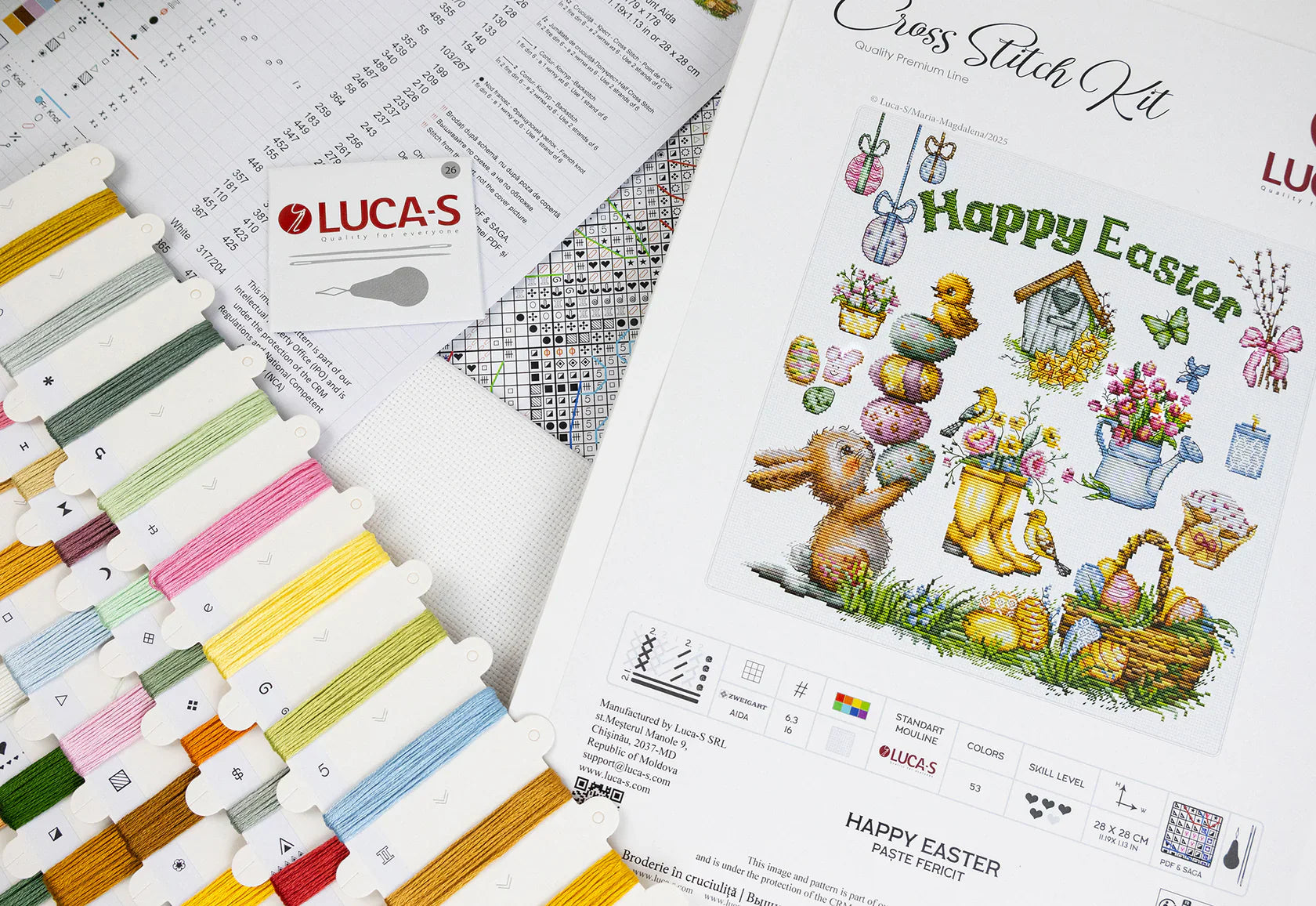 Kit de Punto de Cruz Luca-S B7048 "Happy Easter"