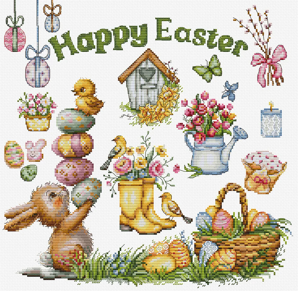 Kit de Punto de Cruz Luca-S B7048 "Happy Easter"