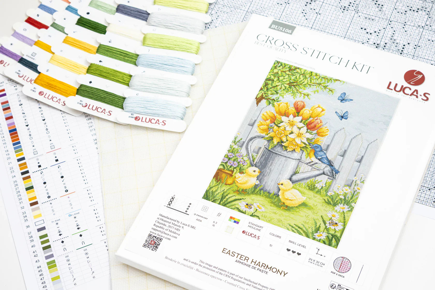 Kit Punto de Cruz de Luca-S, Easter Harmony BU5106