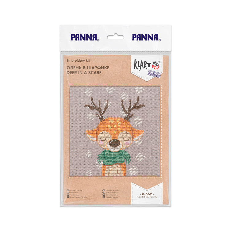 Kit de punto de cruz “Deer in a Scarf” de KLART KL8-562