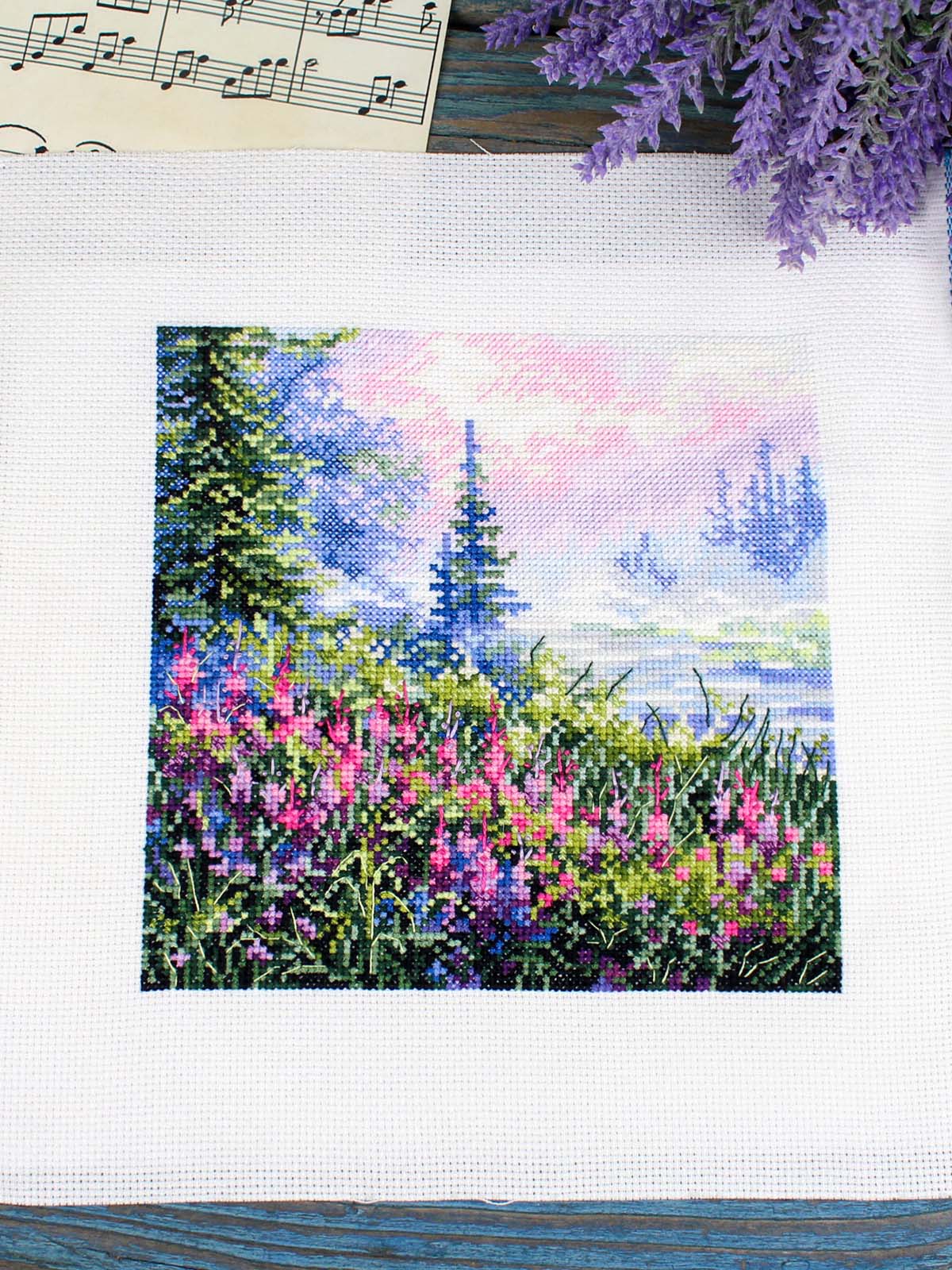 Kit de punto de cruz MP Studia “Mañana brumosa” SNV-976